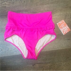 NWT Kortni Jeane Mid-ruffle Bottoms: Bold Fuchsia-Medium
